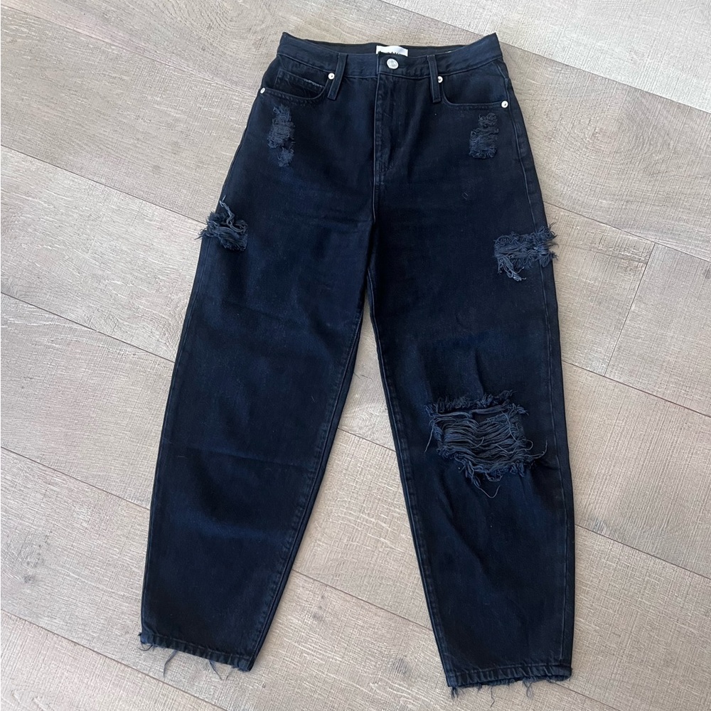 FRAME Ultra High Rise Barrell Jeans